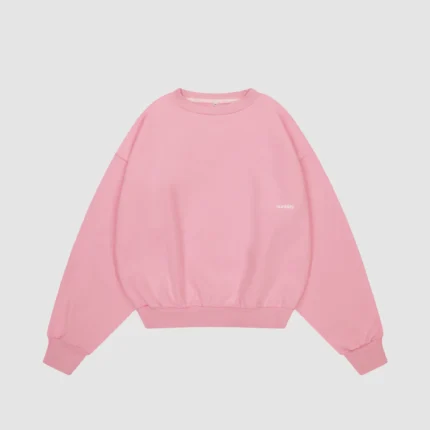 heavyweight script crewneck powder pink