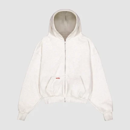 heavyweight simple zip-up oatmeal