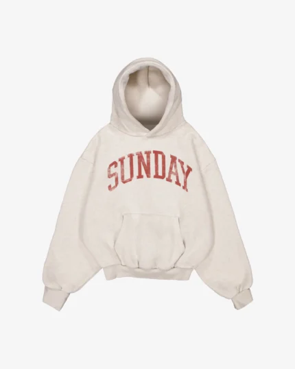 heavyweight college hoodie vintage oatmeal